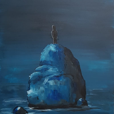 Felsenwacht, 2018, 30 x 40, Acryl auf Malgrund, verkauft