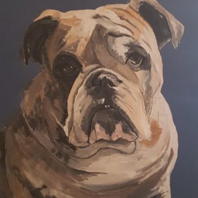 Auftrag Tierporträt, Acryl auf Malplatte